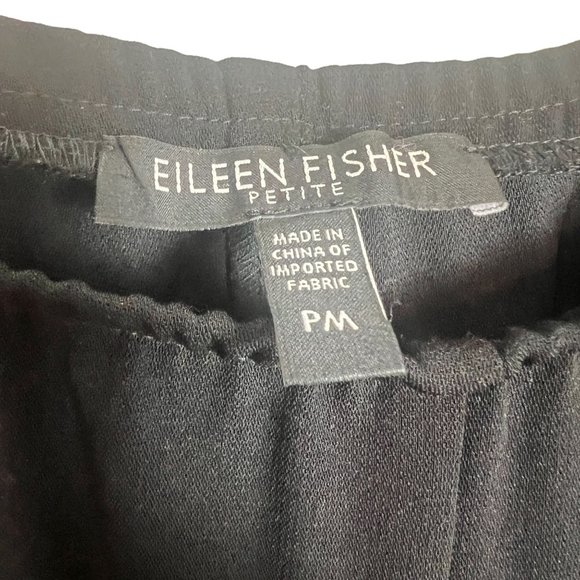 Eileen Fisher Straight Leg Stretch Pants Black size PM - Picture 3 of 7